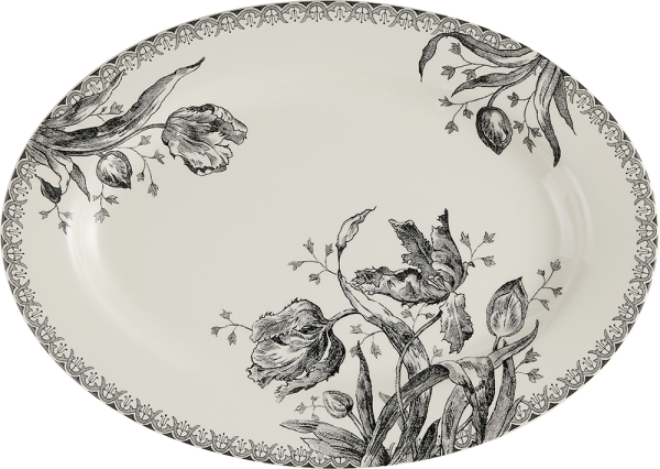GIEN TULIP NOIRES, PLATTE, oval