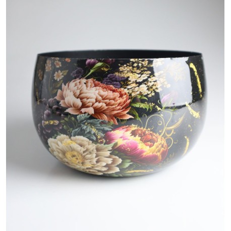 AM-DESIGN, Vase/Übertopf, Blüten, schwarz