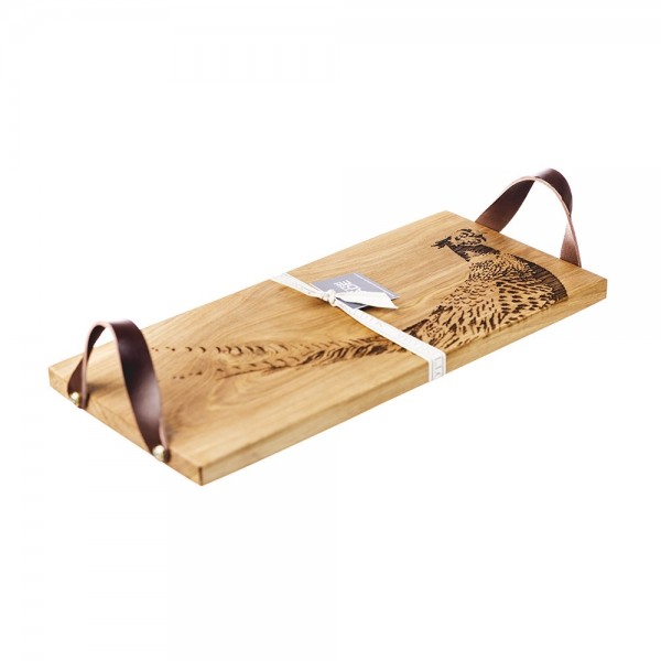 SELBRAE HOUSE, Servierbrett, Fasan, Ledergriffe