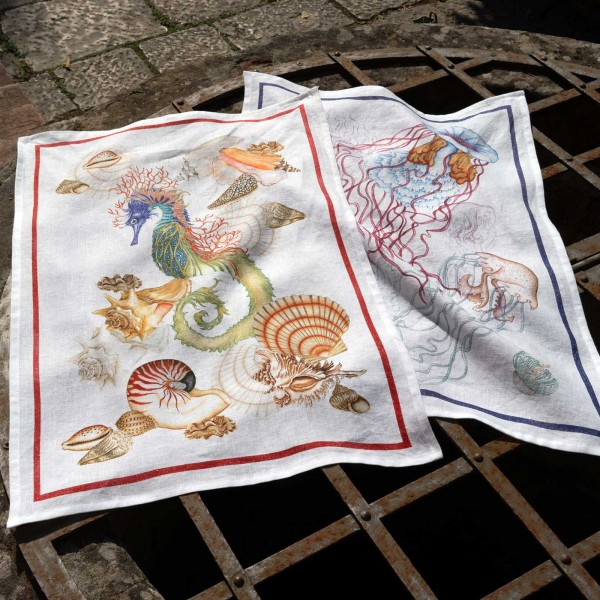 TESSITURA TOSCANA, JELLY, Geschirrtuch - Set, Medusen