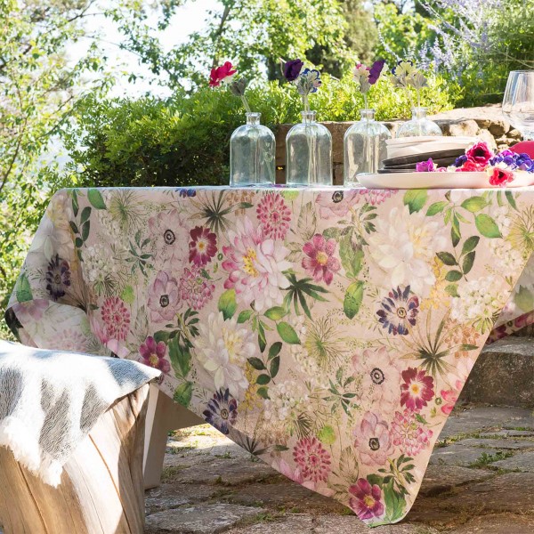 TESSITURA TOSCANA, LA VIE EN ROSE, Tischdecke, quadratisch