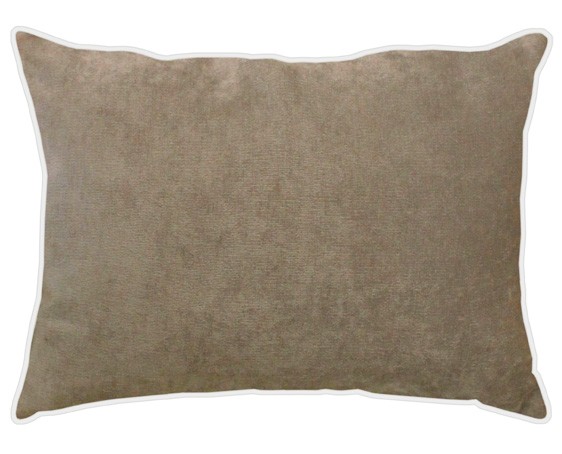 APELT, TAHITI, Samtkissen, taupe, gefüllt