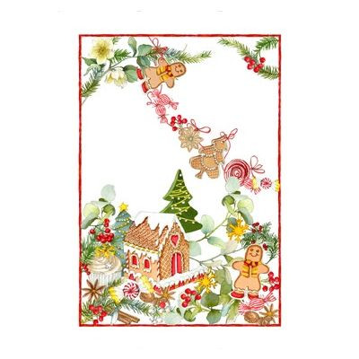 TESSITURA TOSCANA, MARZAPEPE, Geschirrtuch - Set, Lebkuchenhaus