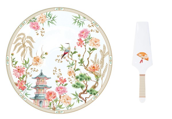 Easy Life, JARDINS D'ORIENT, Kuchenplatte mit Tortenheber