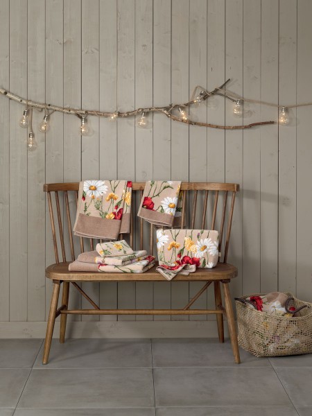 FEILER, DAISY FIELD BEIGE, Gästetuch