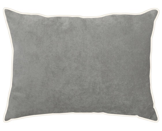 APELT, TAHITI, Samtkissen, silbergrau, gefüllt
