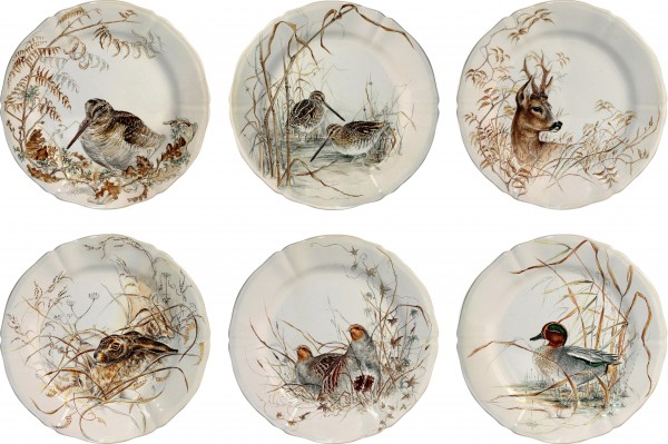 GIEN SOLOGNE, KUCHEN / DESSERTTELLER - SET, Wildtiere