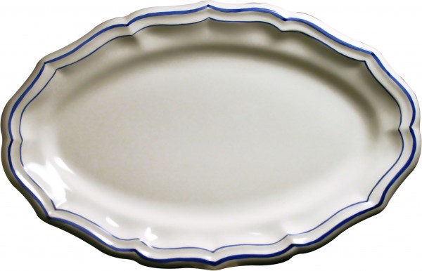 GIEN FILET BLEU, PLATTE, groß & oval