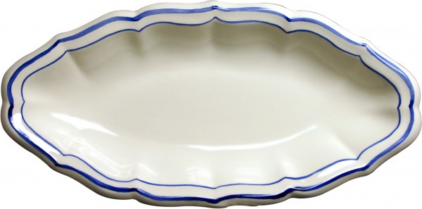 GIEN FILET BLEU, PLATTE, klein & oval