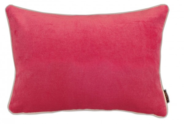 APELT, TAHITI, Samtkissen. pink, gefüllt