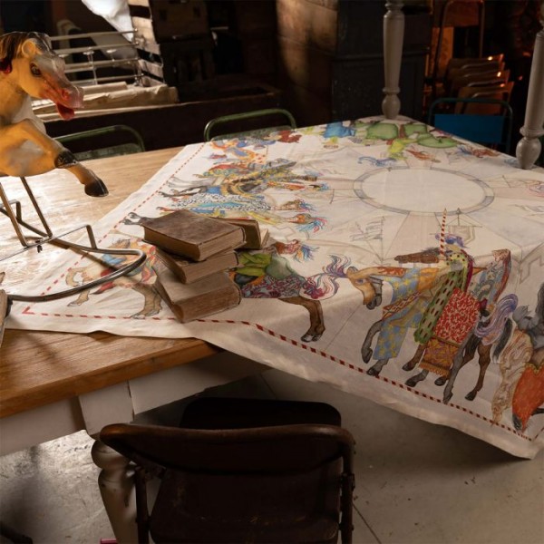 TESSITURA TOSCANA, CHEVALIERS, Tischdecke, quadratisch