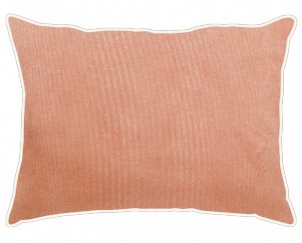 APELT, TAHITI, Samtkissen, lachsrosa, gefüllt